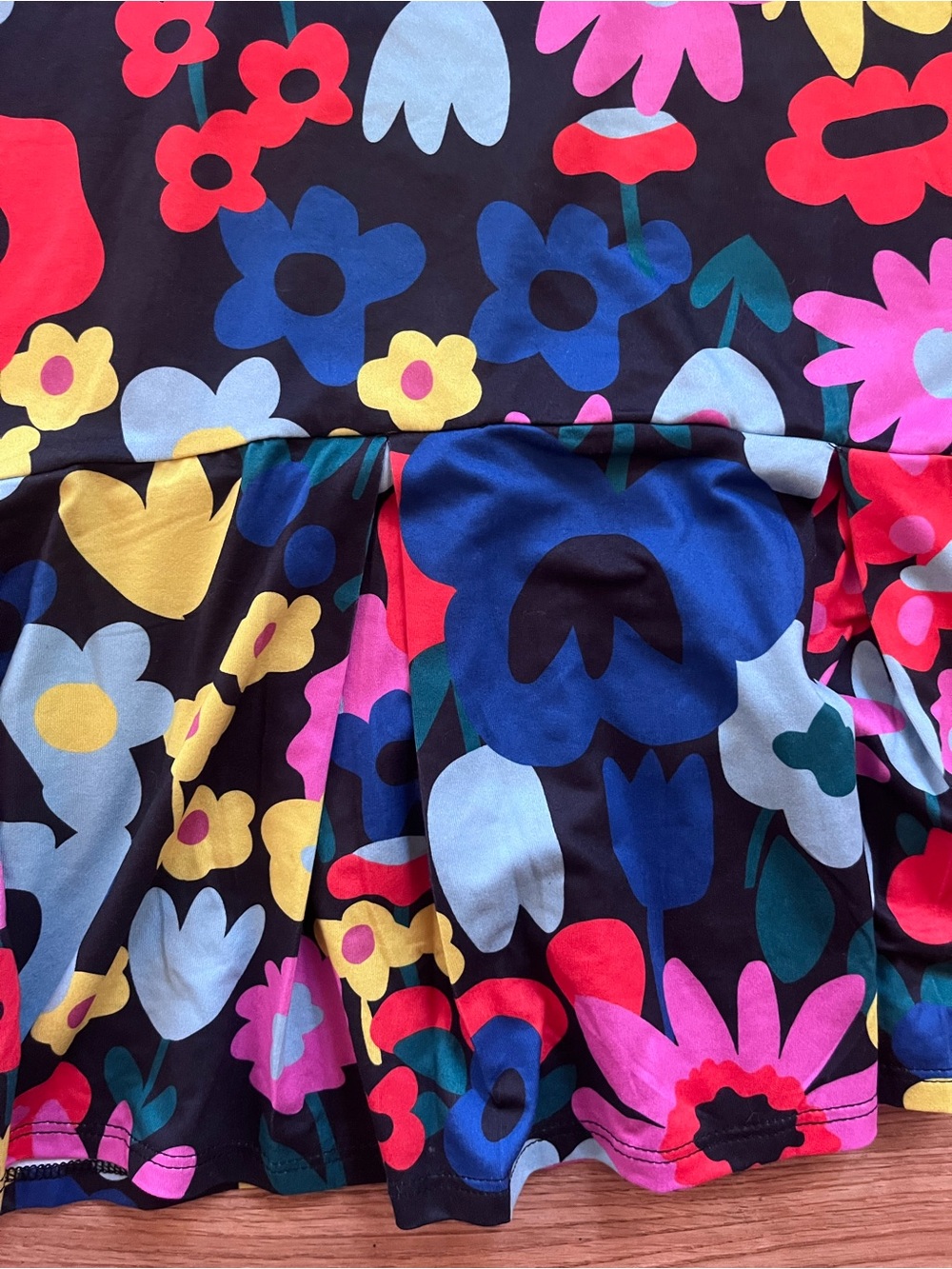 Hanna Andersson Navy Floral Tank Dress with Ruffle Hem - Picture 5 of 6